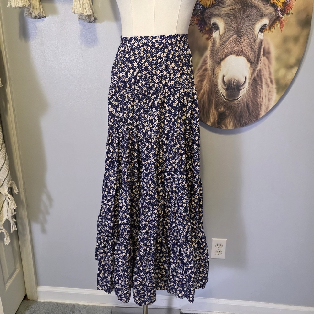 Polo Ralph Lauren Floral Motif Tiered Skirt Size 16 Country Cottage Core Charm